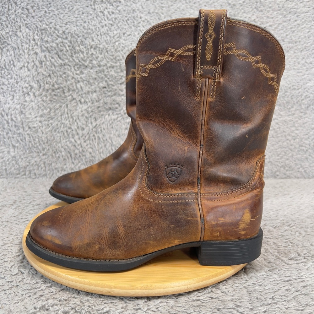 Ariat Heritage Roper Mens 8.5 EE Brown Leather Western Cowboy Boots 10002284